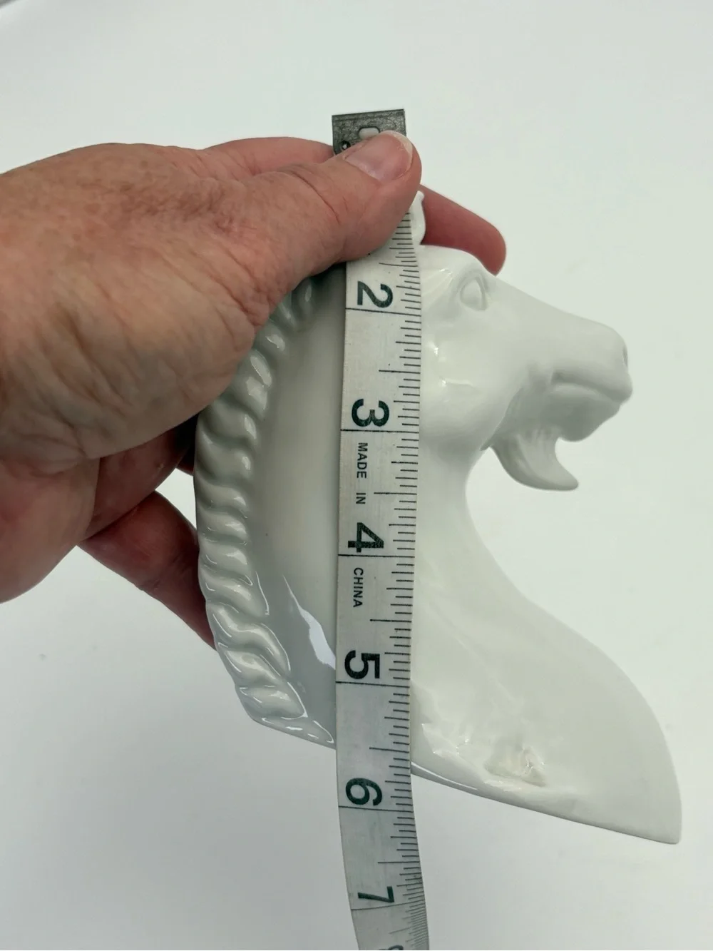 White Glazed Ceramic Unicorn Hook